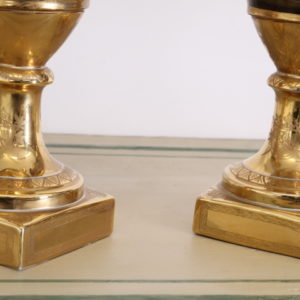 Alternative view of Coppia di vasi Impero Francia Sevres epoca primi 900 porcellana Oro zecchino e biscuit Marchiati