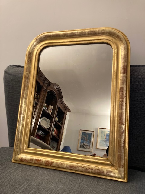 Antico specchio dorato epoca XIX Francia mis 61 x cm 48 - Antiquariato Costa