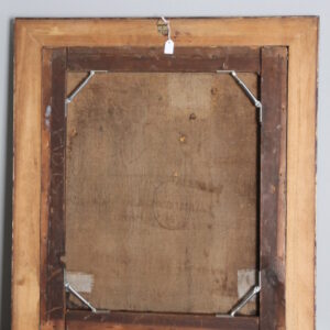 Alternative view of Antico dipinto olio su tela datato e firmato 1870 raffigurante paesana con bimbo . Mis 73 x 64
