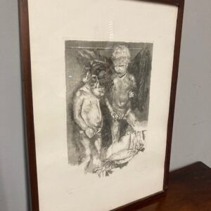 Alternative view of Acquaforte incisione  Renzo Vespagnani (Roma 1924 -2001)  Bambini Mis 73 x 53