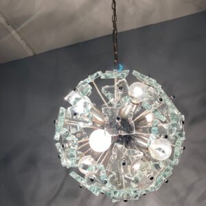 Alternative view of Lampadario Chandelier Sputnik – Mid- Century Fontana arte 1968 Modernariato n. 8 Punti Luce vetro smerigliato