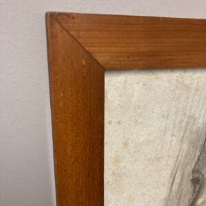 Alternative view of Antico disegno mezzo busto epoca XIX a matita con vetro e cornice coeva. Mis 57 x 42