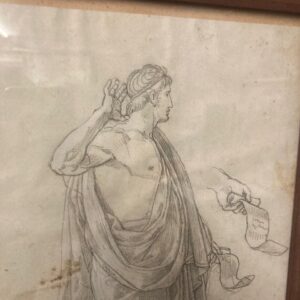 Alternative view of Antico disegno  anno 1920  di personaggio in cornice antica 38 x 29