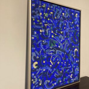 Alternative view of Dipinto Astratto  su tela arte contemporanea a smalti acrilici su cornice argento  mis 107 x 82