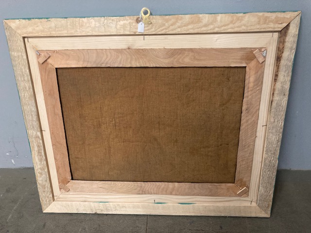 Antico dipinto viale alberato anni 40 olio su tela materico. Bellissimo . Mis 80 x 71 - immagine 14