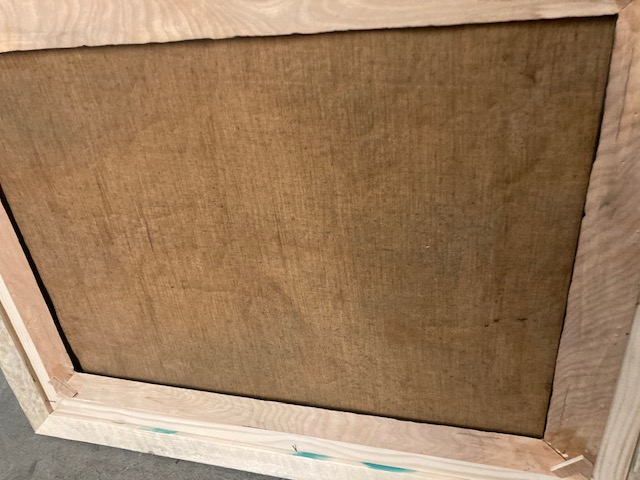 Antico dipinto viale alberato anni 40 olio su tela materico. Bellissimo . Mis 80 x 71 - immagine 15