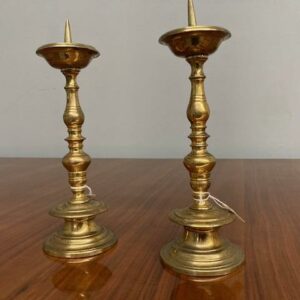 Coppia candelabri in bronzo Impero Primi 800 . Mis altezza cm 27