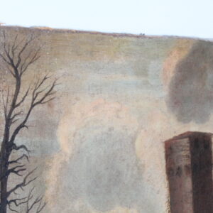 Alternative view of Antico dipinto olio su tela XVIII sec Paesaggio con ruderi . Mis 69 X47
