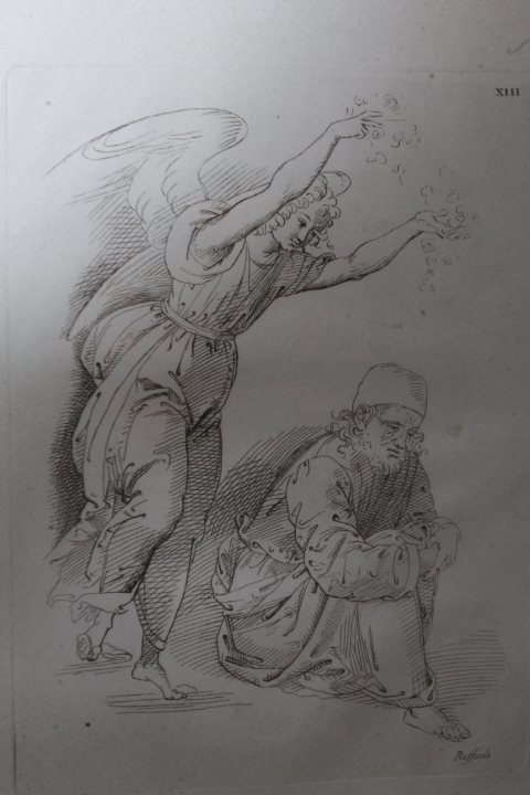 Antica coppia Di incisioni - BULINO - epoca 800 .Artista Raffaele. Epoca XIX sec . Mis 43 x 32 - immagine 5
