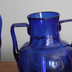 Alternative view of Antica coppia di vasi  Anfora Murano blu cobalto Liberty 1930 Altezza cm 36 – 34
