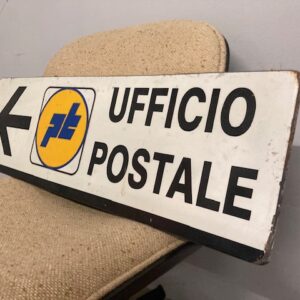 Insegna Vintage poste in metallo anni 70/80 ottimo stato . Mis 81 x 25
