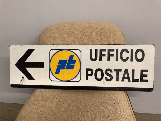 Insegna Vintage poste in metallo anni 70/80 ottimo stato . Mis 81 x 25 - immagine 2