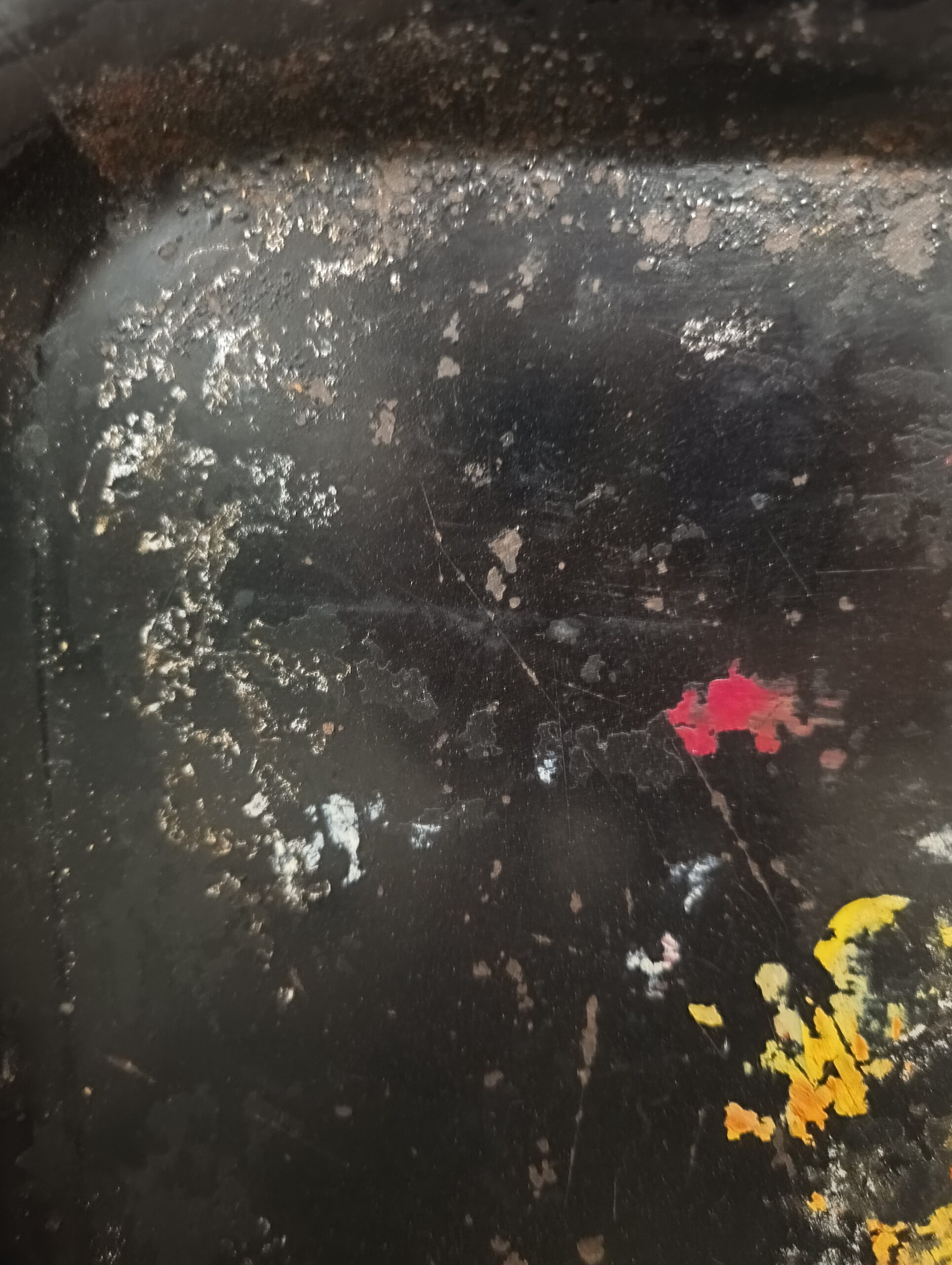 Antico vassoio in metallo XIX sec, dipinto a fiori, mis h 40, l 53, p 3 cm - immagine 4