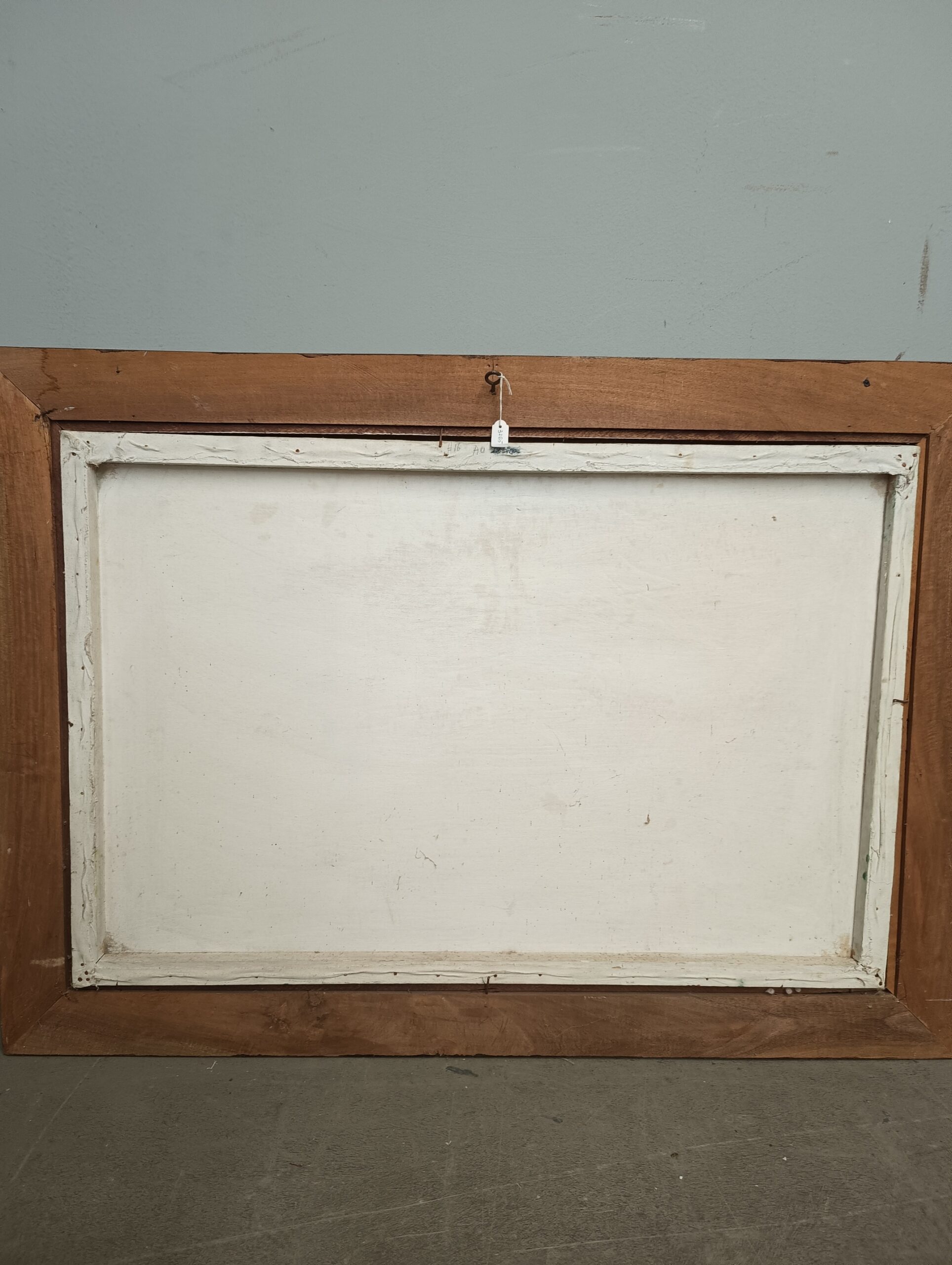 Bellissimo dipinto olio su tela, metà '900, naif, firmato, in cornice di legno, mis h 78, l 108, p 5, solo tela 92x62 - immagine 9