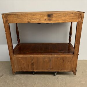 Alternative view of Antica credenza CARLO X  1840 - console noce marmo bardiglio  . restaurata . mis 119 x 52 . H 110