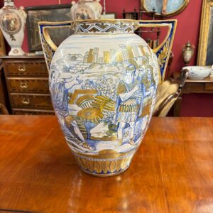 Antico vaso in maiolica a lustro Gualdo Tadino art decò 1940 Manifattura mastro Giorgio H 38 L 32
