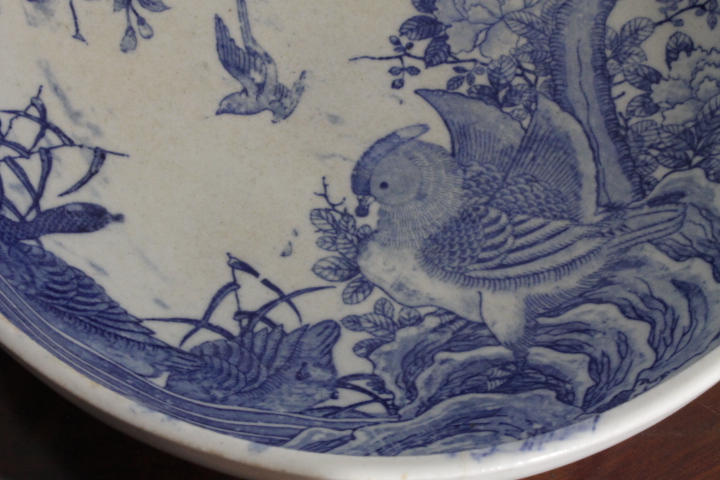 Antico grande piatto in terraglia Giapponese con dipinta pernice . Periodo MeiJi 1868 – 1912 . Mis cm 30 - immagine 2