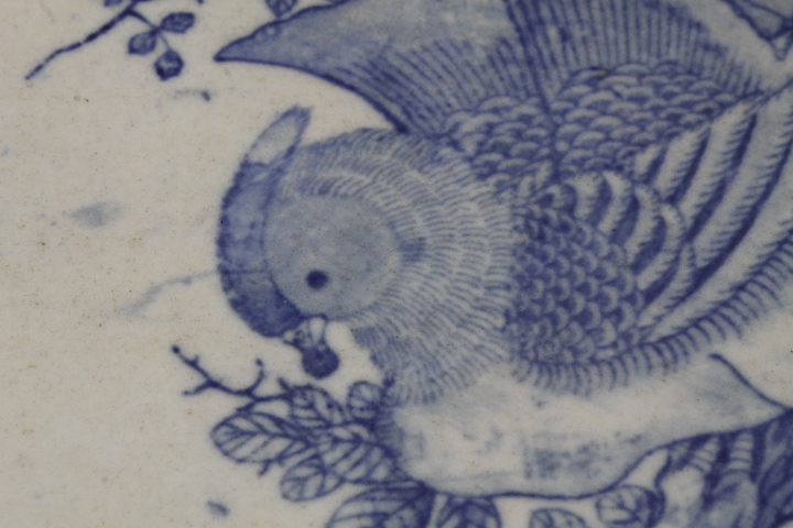 Antico grande piatto in terraglia Giapponese con dipinta pernice . Periodo MeiJi 1868 – 1912 . Mis cm 30 - immagine 6