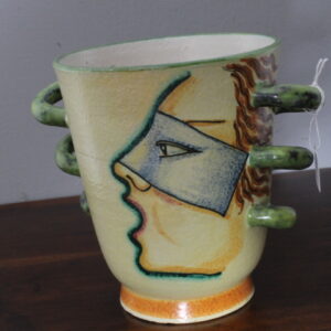 Alternative view of Ivos Pacetti , Marca Dima Albisola Vaso Futurista anni 30 . Doppio volto mis H 17