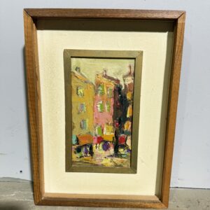 Alternative view of Dipinto scorcio di città, olio su tavola, mis 38x26 cm