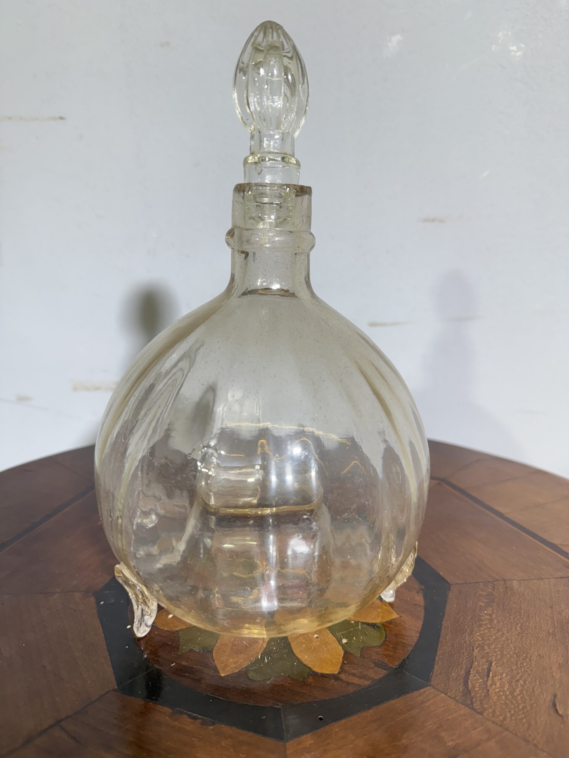 Antica bottiglia in vetro di Murano soffiata a mano XIX sec., mis h28cm - immagine 9