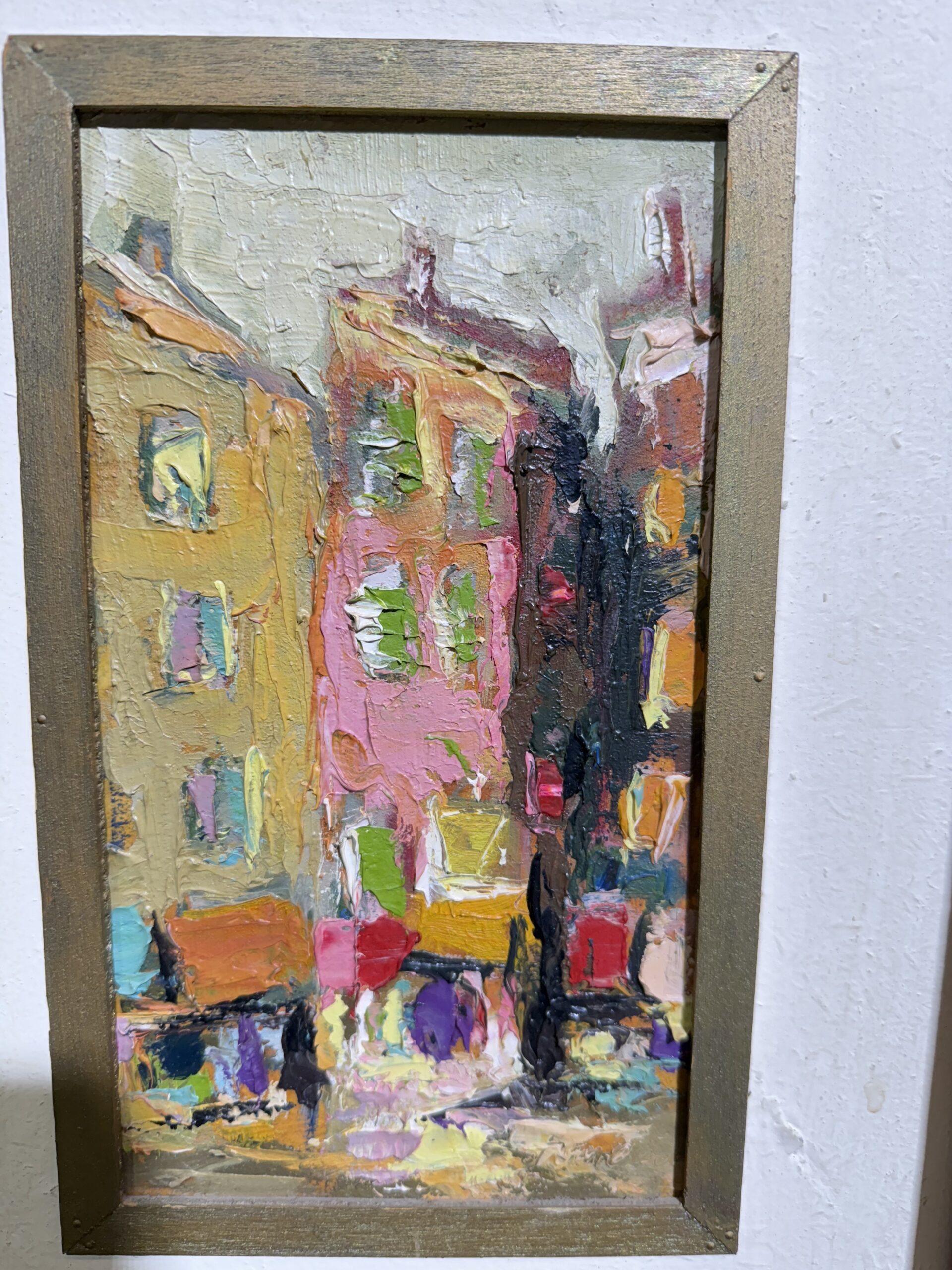Dipinto scorcio di città , olio su tavola, mis 38x26 cm - immagine 6