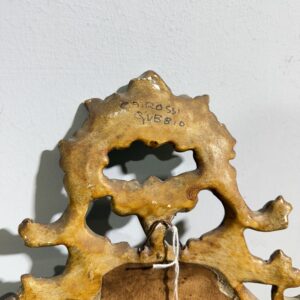 Alternative view of Antica Specchiera in ceramica, dipinta stile veneziano, primi '900. Mis 54x36 cm