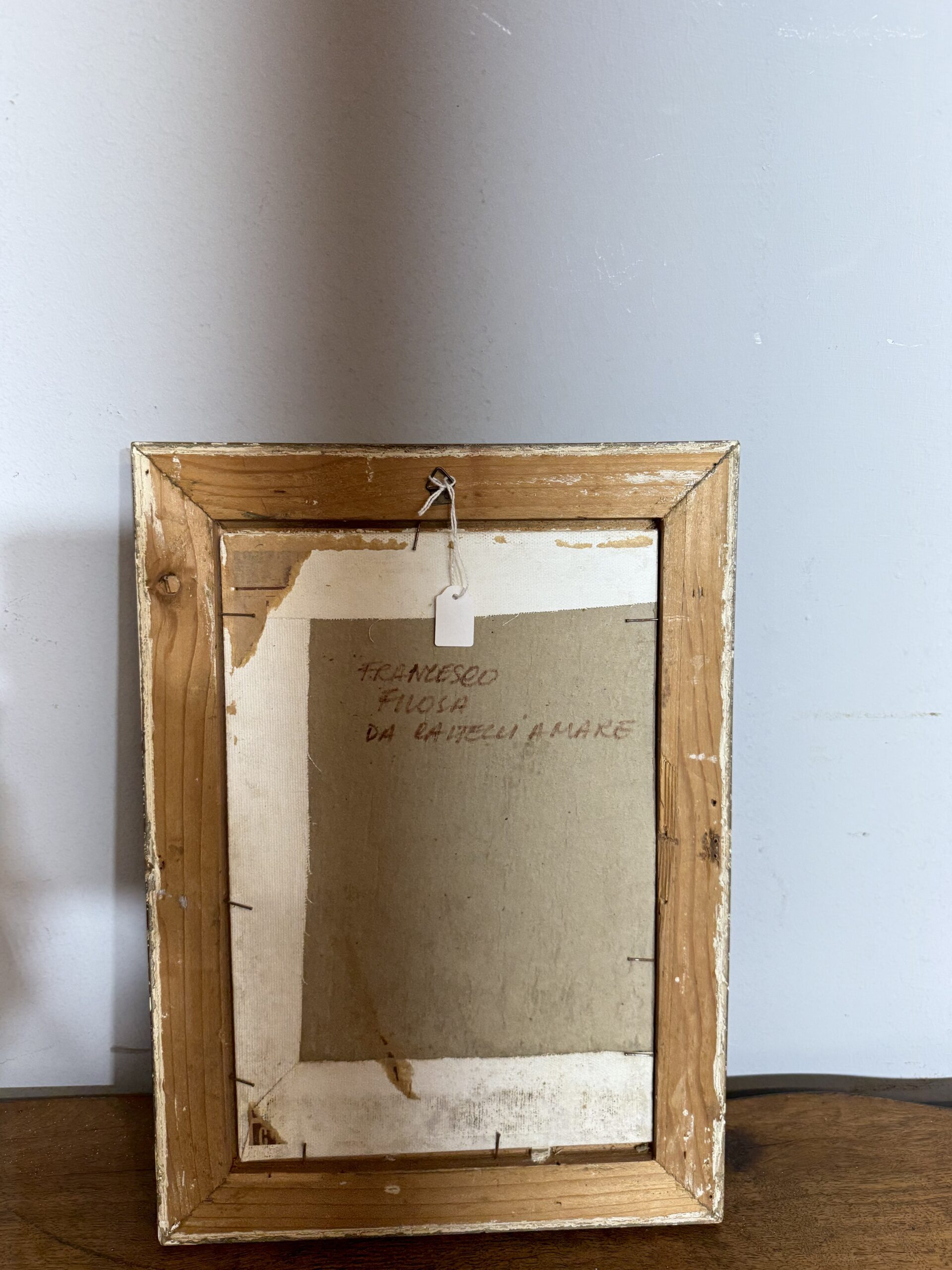 Antico dipinto ad olio raffigurante Gesù, 1950/60 di Francesco Filosa Castellammare di Stabia, 37x27 cm - immagine 2
