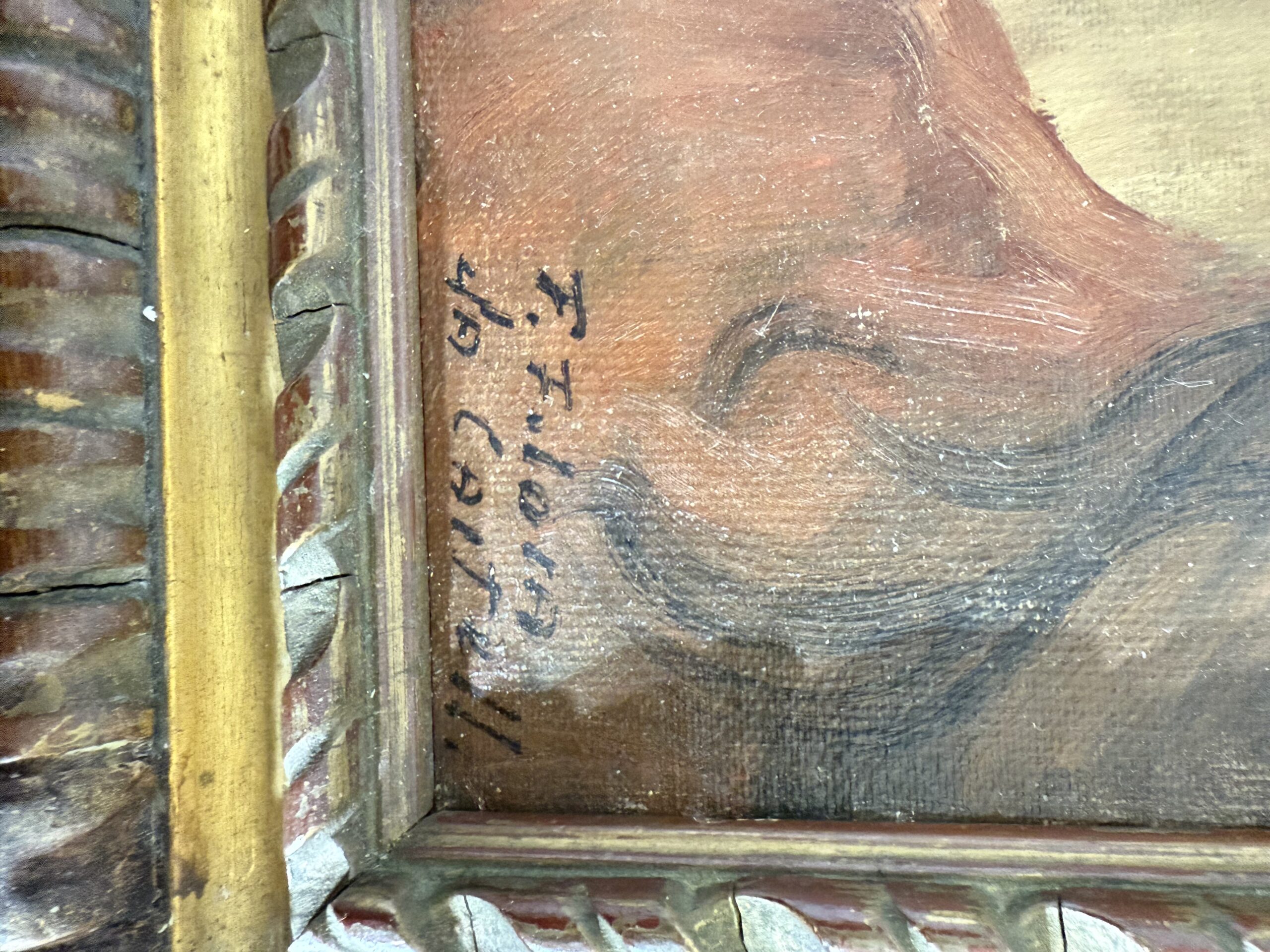 Antico dipinto ad olio raffigurante Gesù, 1950/60 di Francesco Filosa Castellammare di Stabia, 37x27 cm - immagine 4