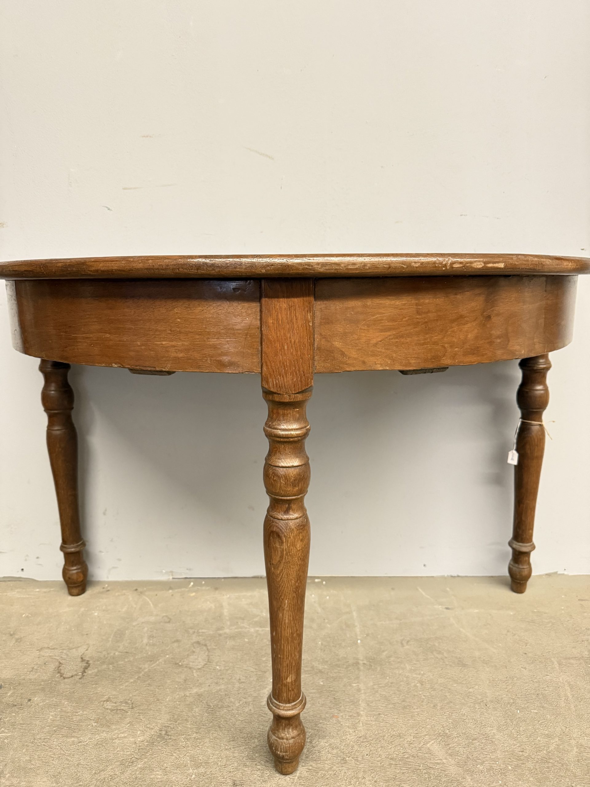 Antica console mezzaluna in castagno Luigi Filippo, metà '800, 71x106x52 cm, Umbria