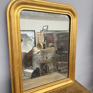 Antica specchiera dorata XIX, 74x58 cm