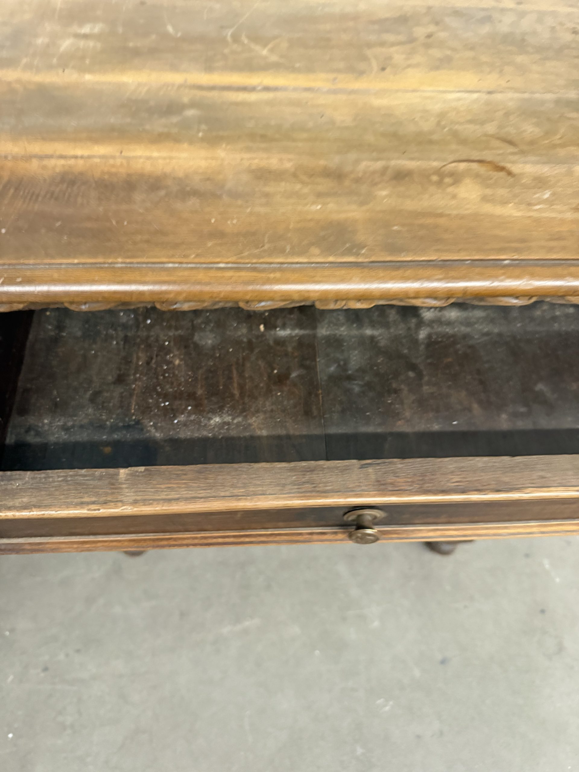 Antico tavolinetto scrittoio '800, in noce massello, 75x80x50 cm - immagine 8