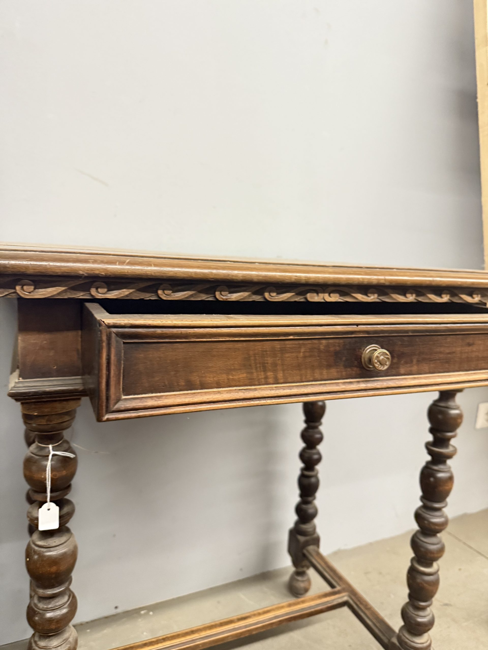 Antico tavolinetto scrittoio '800, in noce massello, 75x80x50 cm - immagine 10