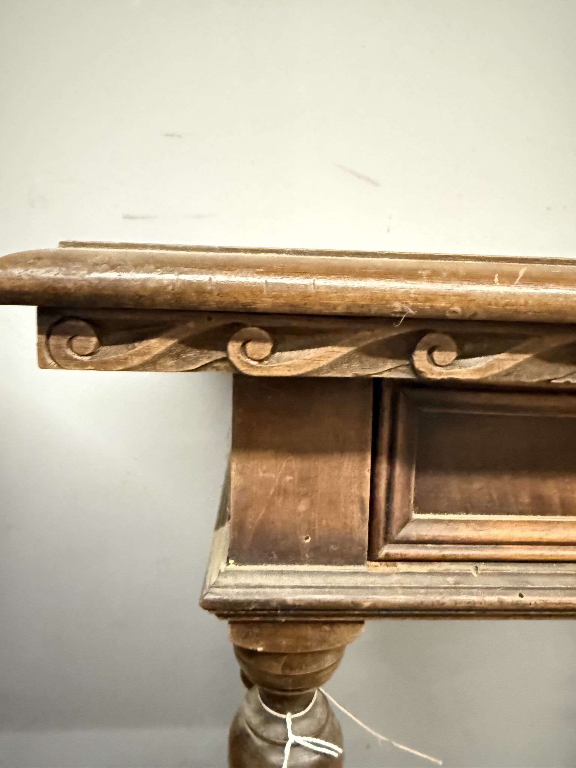 Antico tavolinetto scrittoio '800, in noce massello, 75x80x50 cm - immagine 12