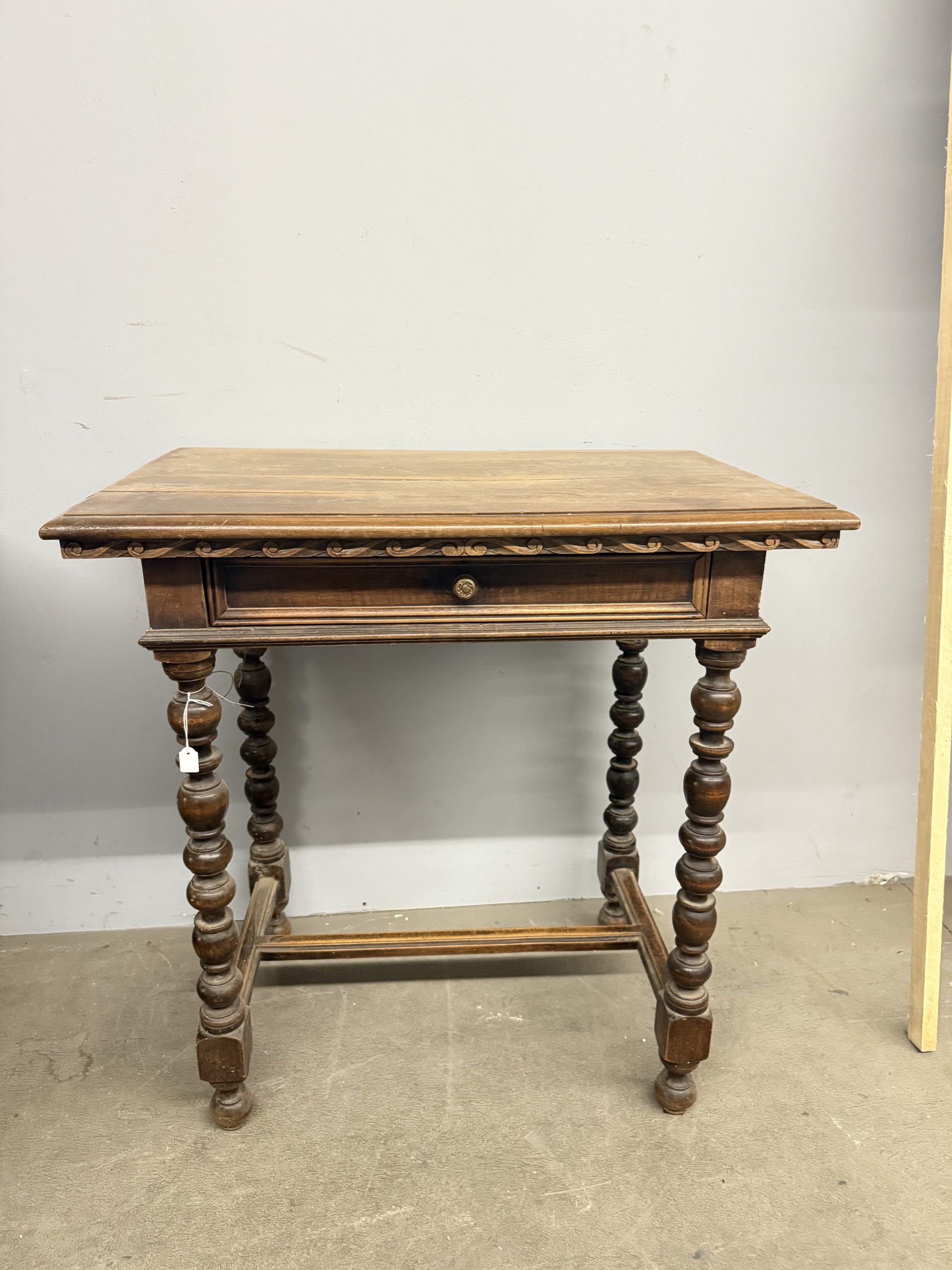 Antico tavolinetto scrittoio '800, in noce massello, 75x80x50 cm - immagine 14