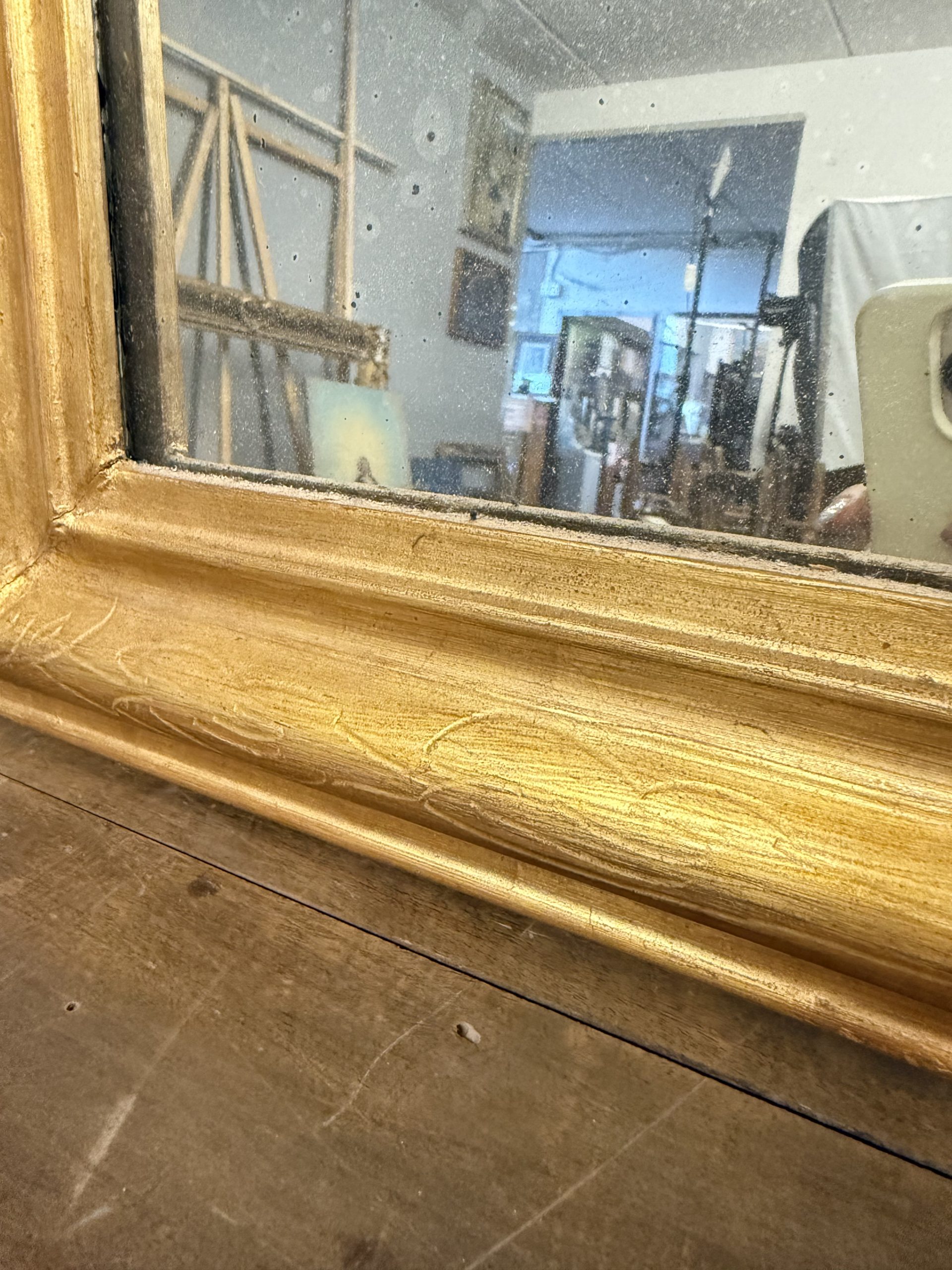 Antica specchiera dorata XIX, 74x58 cm - immagine 3