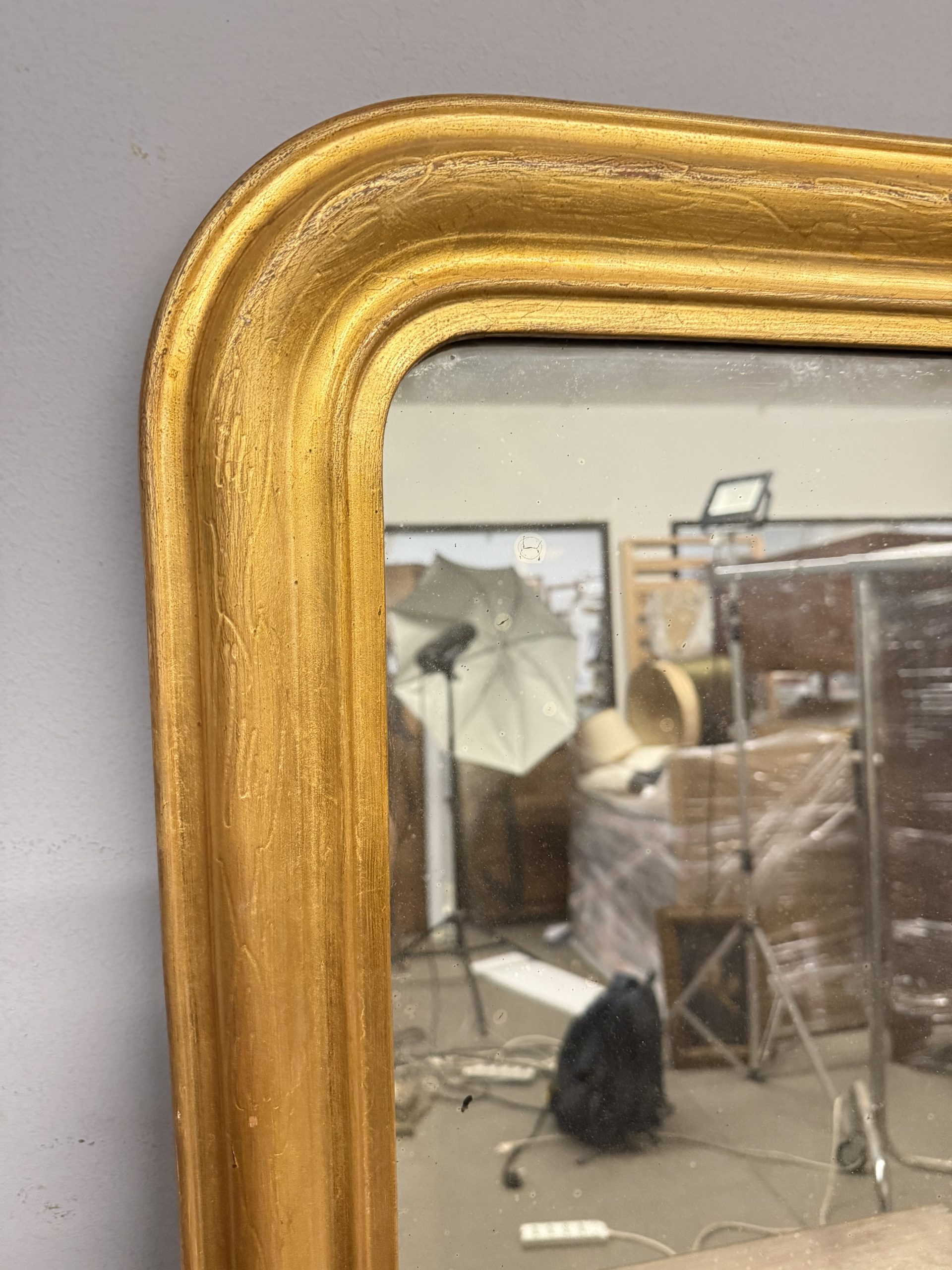 Antica specchiera dorata XIX, 74x58 cm - immagine 6