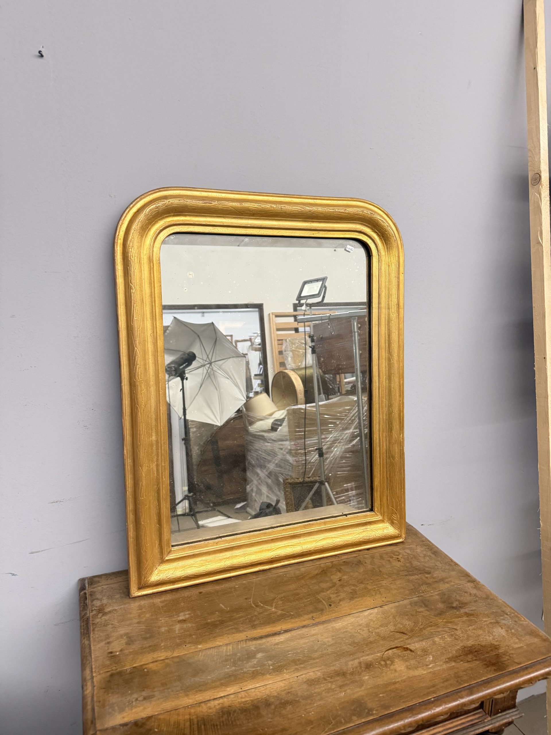 Antica specchiera dorata XIX, 74x58 cm - immagine 7