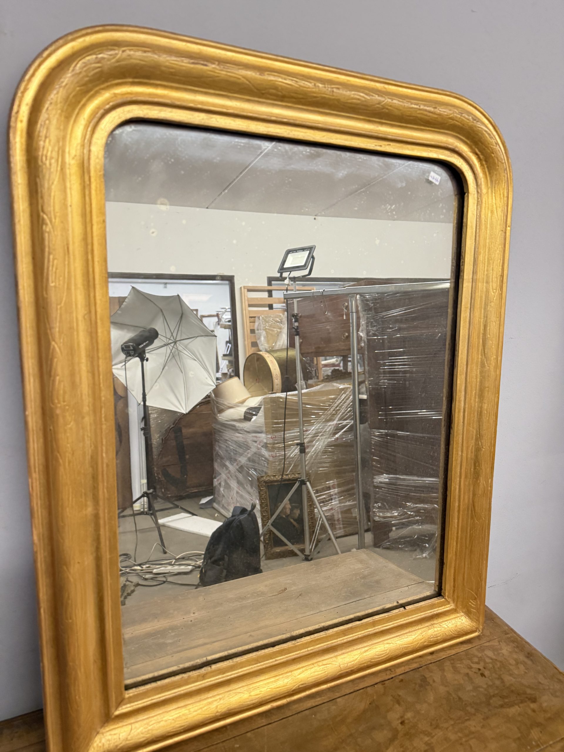 Antica specchiera dorata XIX, 74x58 cm - immagine 8