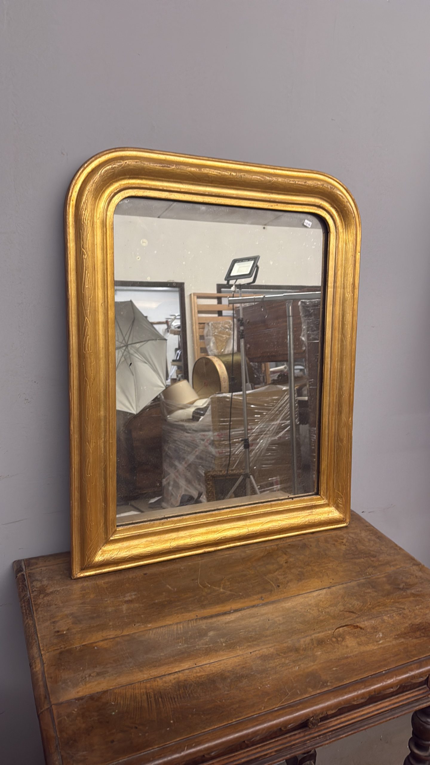 Antica specchiera dorata XIX, 74x58 cm - immagine 9
