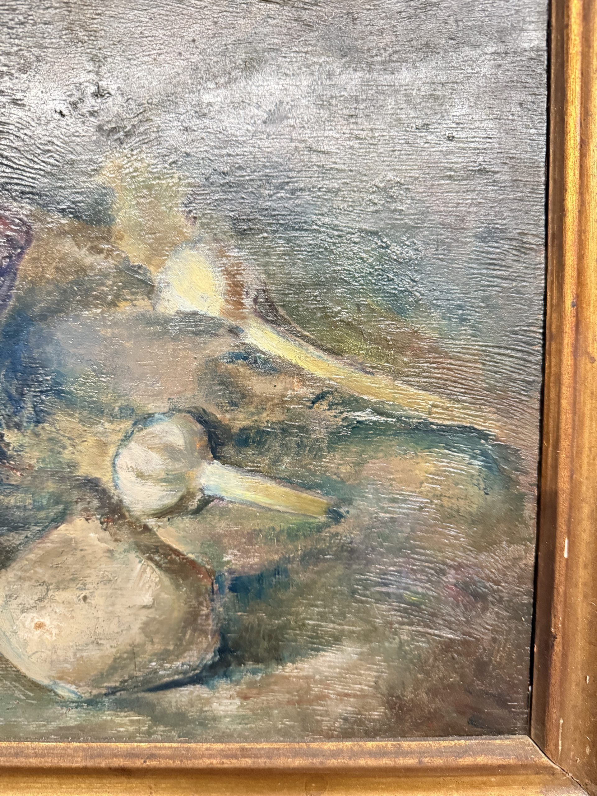 Antico dipinto ad olio, Manfredini, 1944, Trieste, natura morta, 47x38 cm - immagine 8