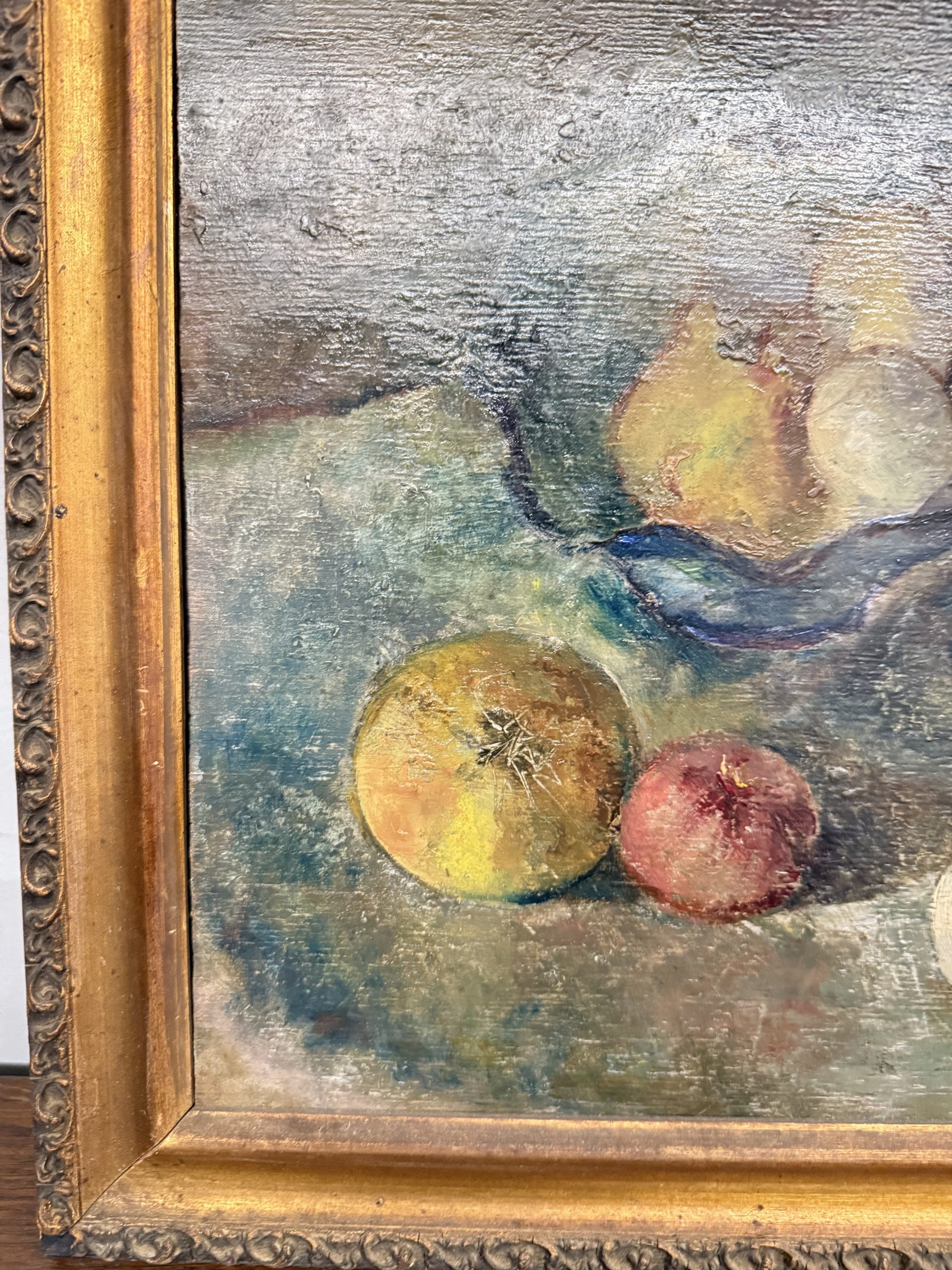 Antico dipinto ad olio, Manfredini, 1944, Trieste, natura morta, 47x38 cm - immagine 9