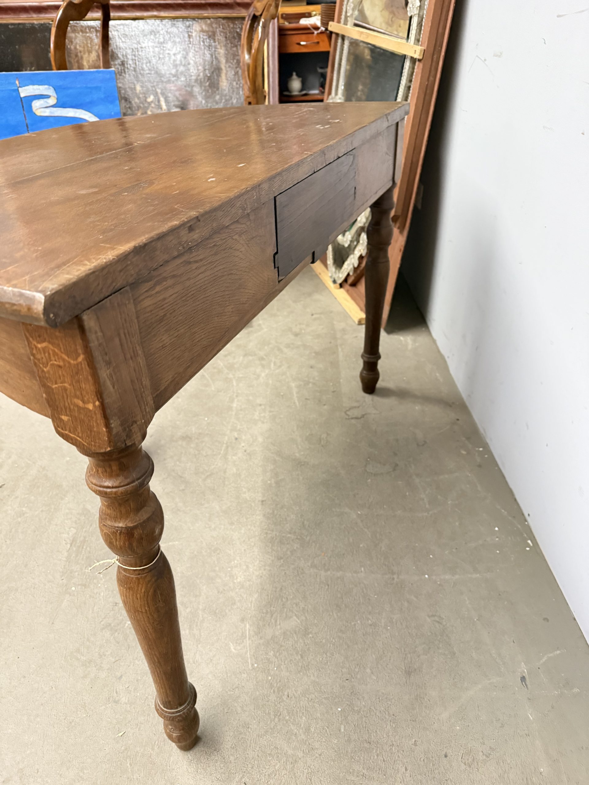 Antica console mezzaluna in castagno Luigi Filippo, metà '800, 71x106x52 cm, Umbria - immagine 6