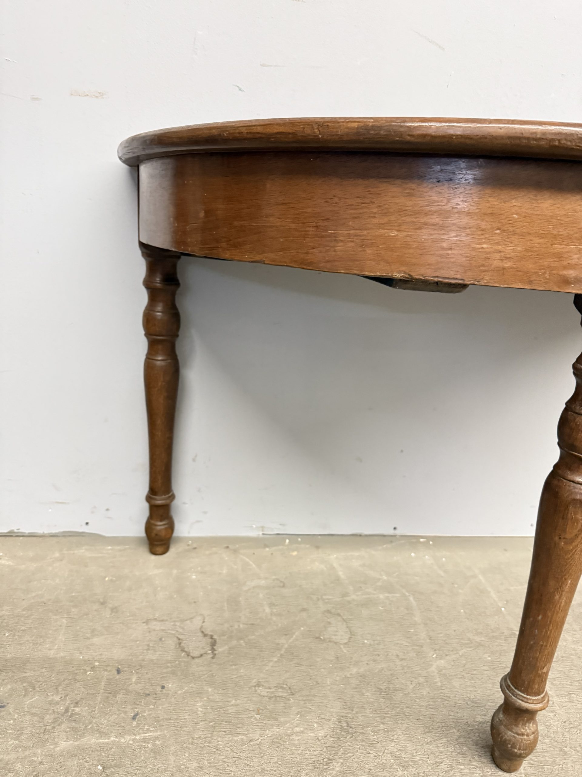 Antica console mezzaluna in castagno Luigi Filippo, metà '800, 71x106x52 cm, Umbria - immagine 8