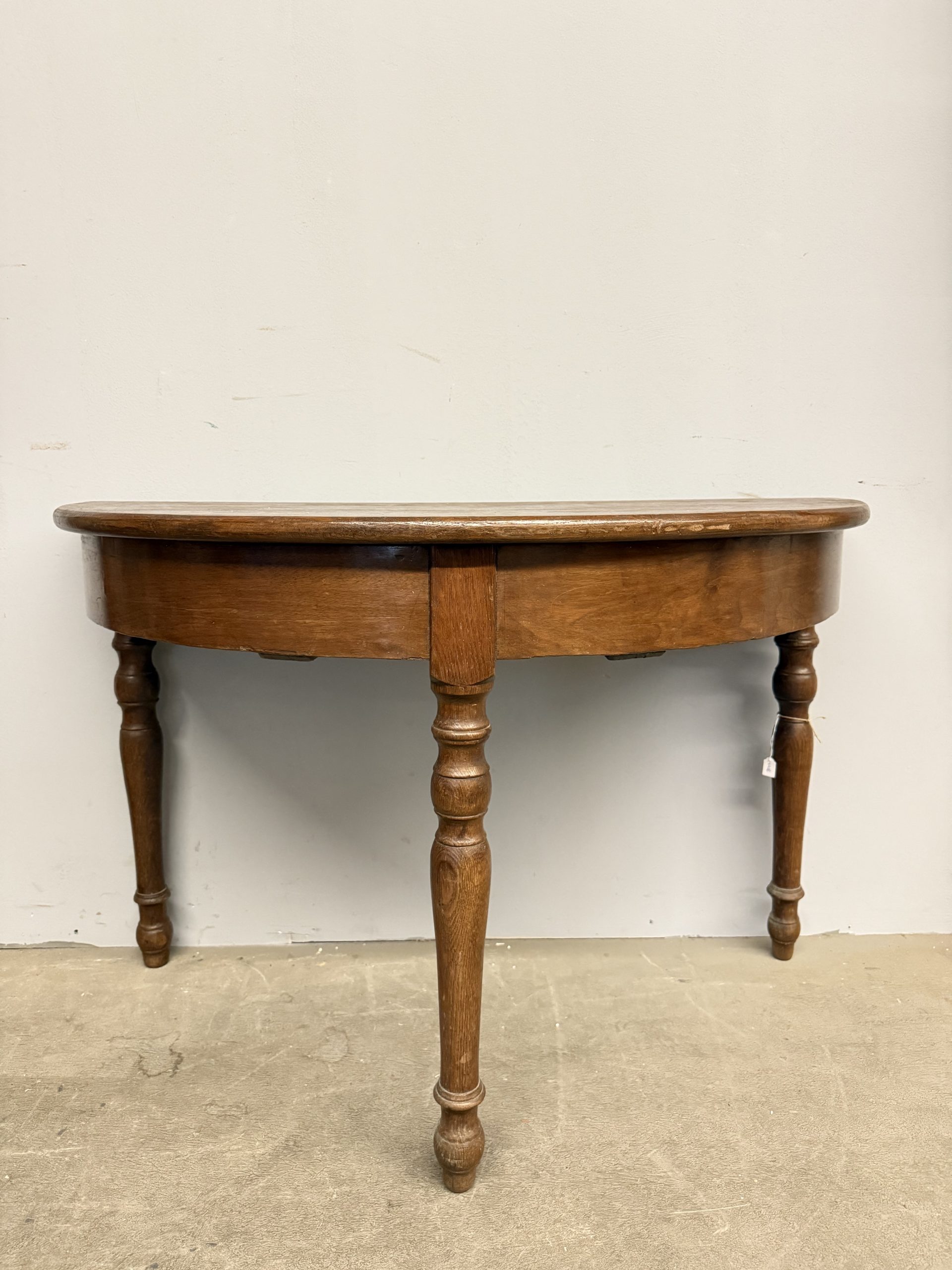 Antica console mezzaluna in castagno Luigi Filippo, metà '800, 71x106x52 cm, Umbria - immagine 11