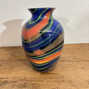 Vaso in vetro Ottavio Missoni - Arte Vetro Murano anni 80 firmato . Mod EOS - Posmoderno H 33 cm