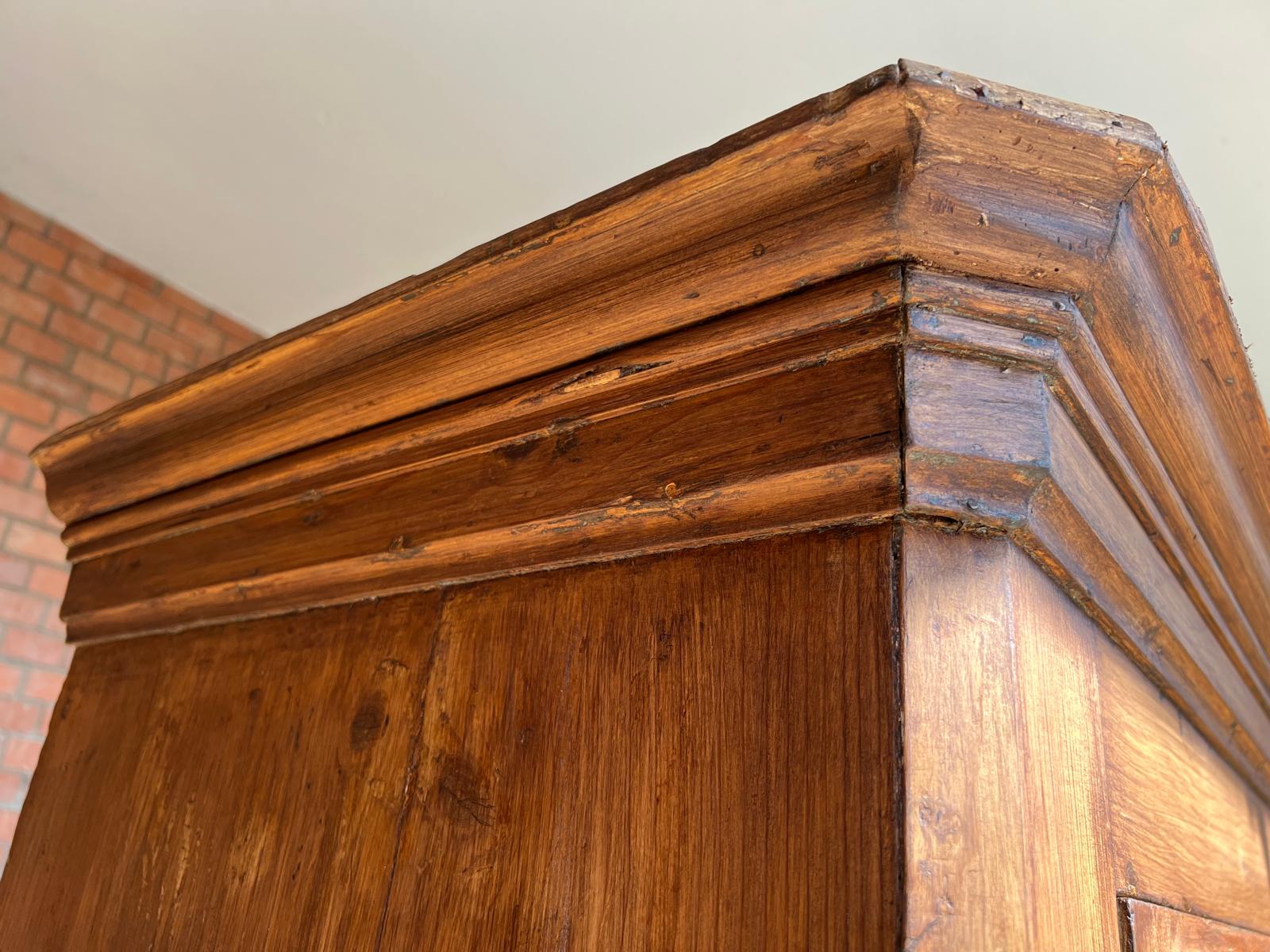 Antico Grande stipone /dispensa credenza epoca XIX abete , rustica naturale. Mis cm 200 x 50 . h 195 - immagine 3