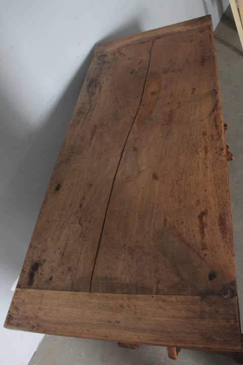 Antico tavolo scrittoio Fratina metà 700 noce massello . Piemonte XVIII sec Mis 116 x 50 - immagine 4