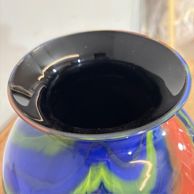Vaso in vetro Ottavio Missoni - Arte Vetro Murano anni 80 firmato . Mod EOS - Posmoderno H 33 cm - immagine 3
