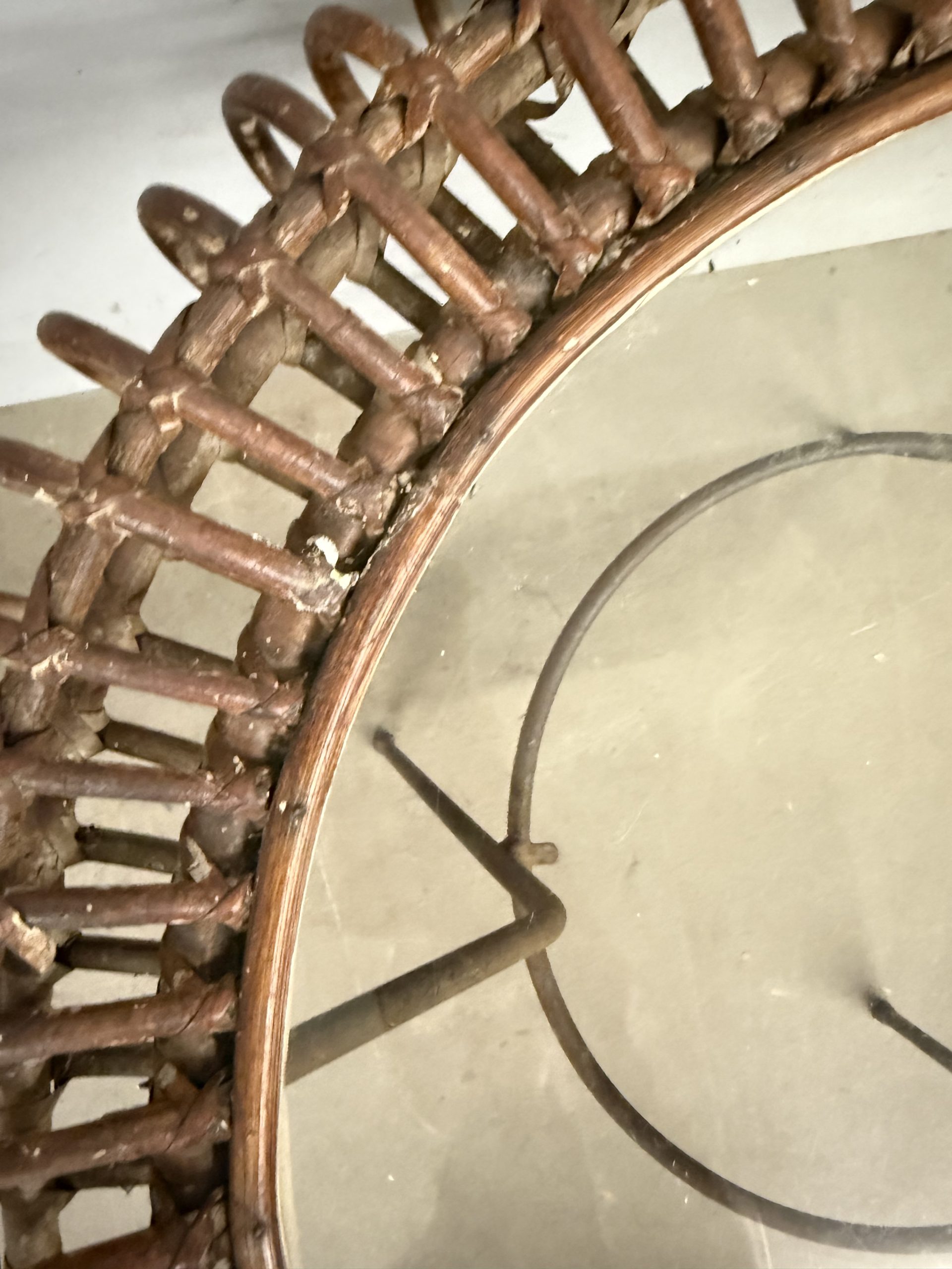 Tavolinetto da salotto Bonacina in bamboo e ferro anni '50, 58x47cm - immagine 4